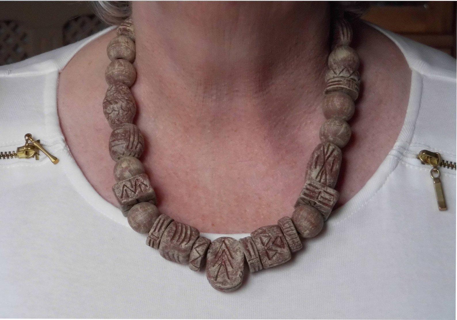 Rustic Runes - Earthtone Boho Chic Handmade Bead Necklace - UNIQUE! - Etsy