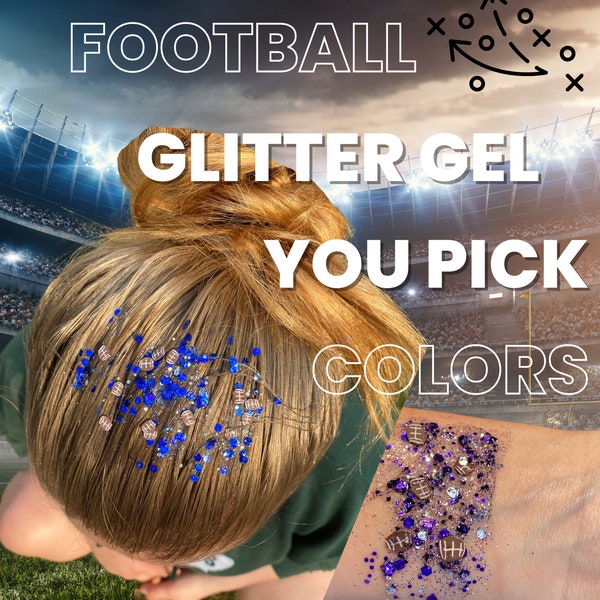 Customizable Football Hair & Body Glitter Gel, Team Spirit/Cheerleading/Sports