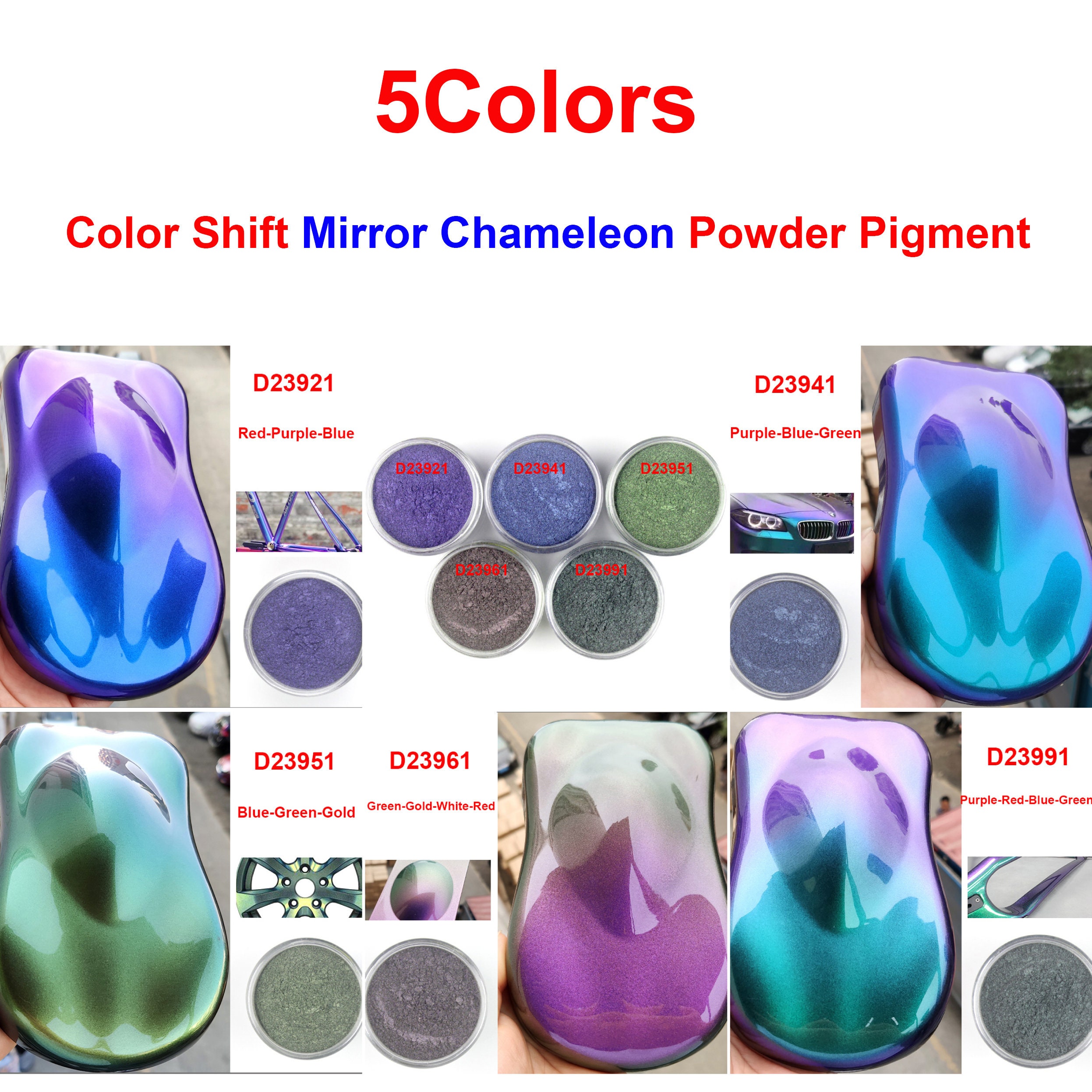 10gram Color Shift Mirror Chameleon Pearlescent Pigment Epoxy Resin Magic  Discolor Powder for DIY Makeup Nail Art Facepainting,eyeshadow 