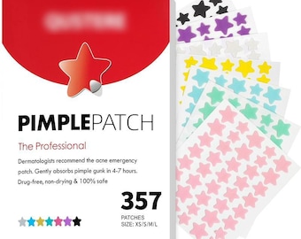 Cute Star Pimple Patches,Hydrocolloid Acne Patches with Salicylic Acid,Tea Tree &Centella Oil,4 Size 357PC,Spot Treatment for Face Blemishes