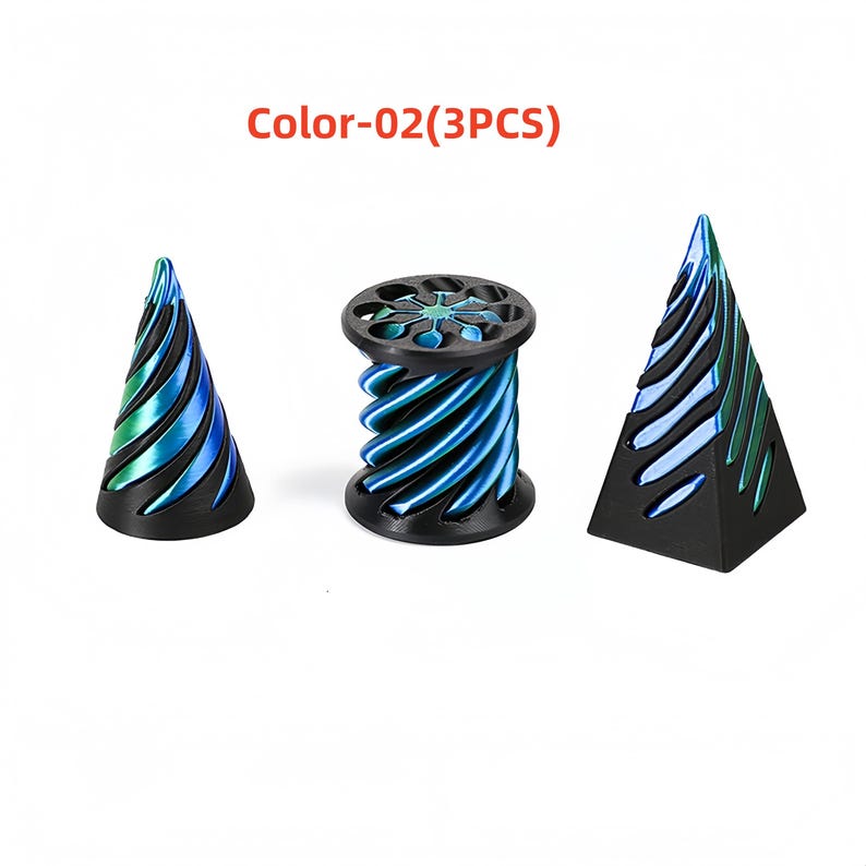 Set De 3 Conos Imposibles En Espiral – Esculturas 3D Para Aliviar El Estrés – Decoración De Escritorio – Juguete Fidget Para Niños Y Adultos – Regalo Original Y Creativo