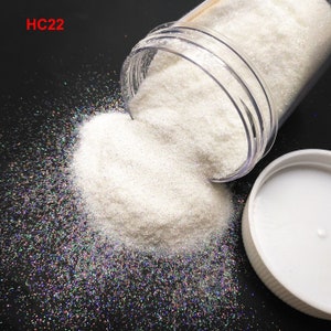 0.2MM-Iridescent Rainbow White Shining Fine Glitter Dust Powder with Colorful Tints  for Nail Art Body Makeup Craft Facepaint Tumbler DIY