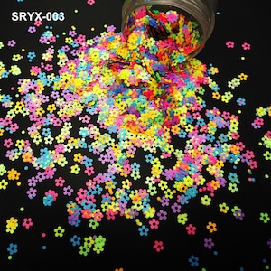 Matte Neon Color Solvent Resistant Glitter Chunky Sequin Heart Flower Butterfly Shape for DIY Nail Art Polish Makup Body Art Facepaint Craft