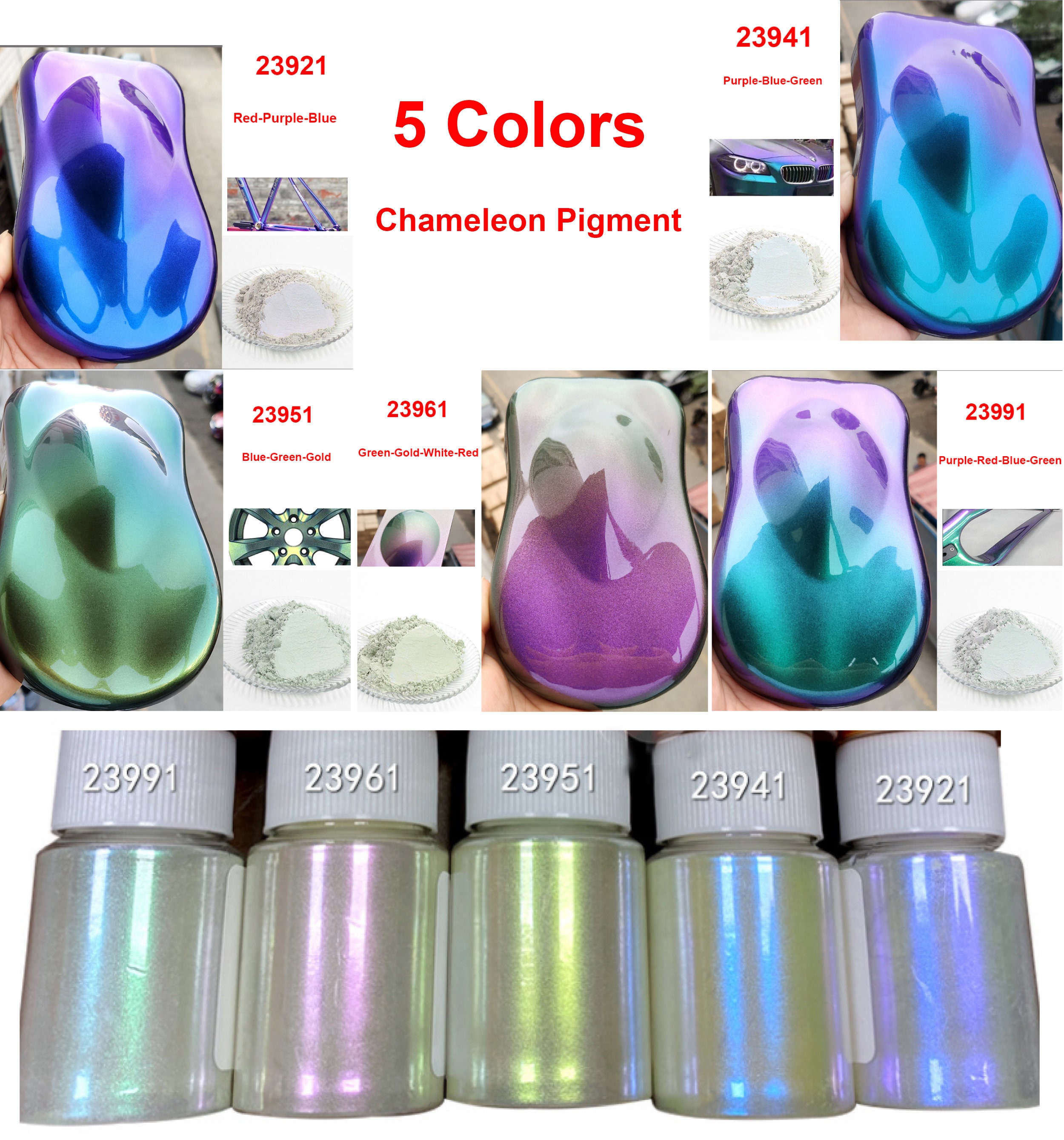 Chameleon Mica Powder for Epoxy Resin Color Shift Mica Powder Pigment for Soap Making, Candle Making,Slime (1g per Jar / 12 Colors)