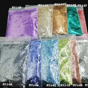 Glitter,Glitter Mix,Metallic 12Color Chunky Glitter,Mermaid Hexagon Glitter Sequin Powder Shape,Nail Art,Body,Hair,Face,Craft,Tumbler,Makeup