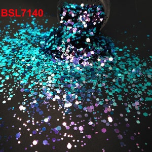 9 paillettes à changement de couleur, mélange de paillettes caméléon, forme de paillettes hexagonales aux couleurs changeantes, métallisé, paillettes pour gobelet, nail art, visage, corps, travaux manuels, maquillage DIY,