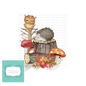 Amis de la forêt, animaux automne automne, clipart, conception numérique, téléchargement immédiat, oeuvre d'art imprimable, sublimation, PNG