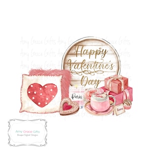 Decoración de San Valentín, imágenes prediseñadas, diseño digital, sublimación, PNG, descarga instantánea, arte imprimible