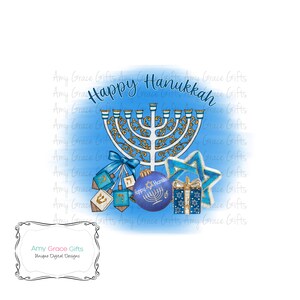 Decorazione per la Menorah di Hanukkah, design digitale, clipart, sublimazione, PNG, download immediato, arte stampabile