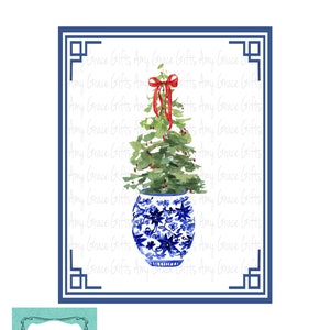 Chinoiserie kerstboom gemberpot, clipart, instant download, afdrukbare kunst, sublimatie, png