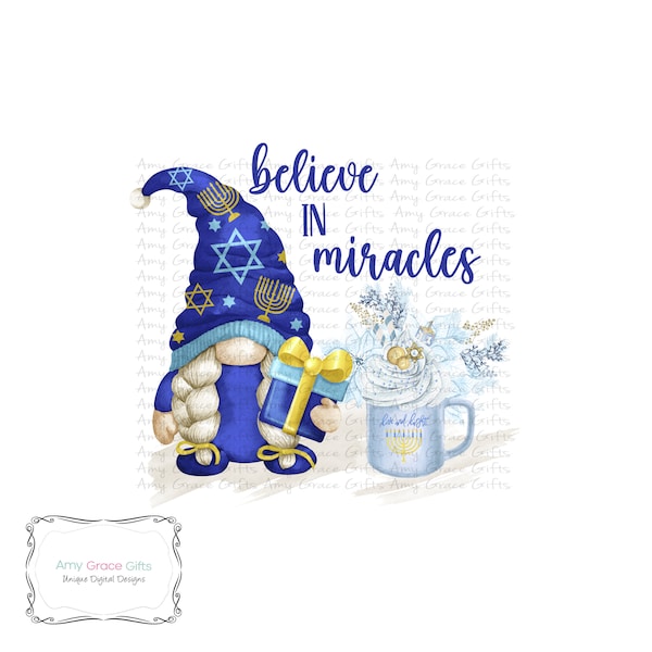 Hanukkah Gnome Girl Cocoa, Clipart, Digital Design, Sublimation, PNG, Instant Download, Printable Art