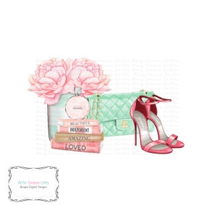 Mode Pfingstrosen Mint, digitales Design, Sublimation, PNG, Sofort Download, druckbare Kunst
