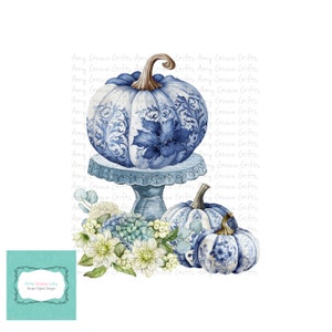 Pumpkin Chinoiserie, Ginger Jar, Clipart, Digital Design, Instant Download, Printable Art, Sublimation, PNG