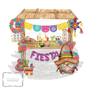 Fiesta Gnome Stand Market, Cinco de Mayo, Clipart, Instant Download, Digitaal ontwerp, Afdrukbare kunst, Sublimatie, PNG