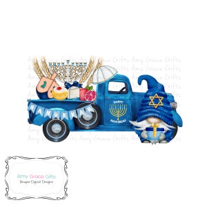 Chanukka Blau LKW, digitales Design, Clipart, Sublimation, PNG, Sofort Download, printable Art