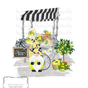 Lemonade Stand Gnome, Clipart, Sublimacja, PNG, Natychmiastowe pobieranie, Sztuka do druku
