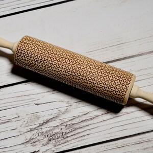 Embossing rolling pin Oriental pattern, Cookies decorating roller, Laser engraved rolling pin image 5