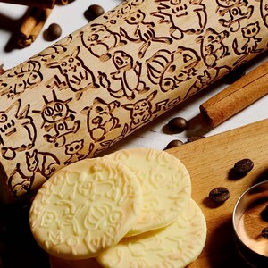 Pokémon Embossing rolling pin, Cookies decorating roller, Laser engraved rolling pin image 2