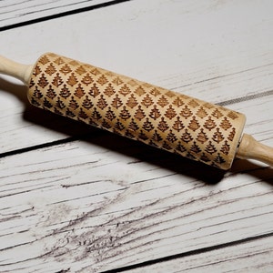 Christmas tree Embossing rolling pin, Cookies decorating roller, Laser engraved rolling pin image 5