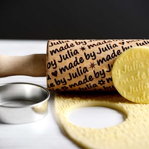 Personalized mini rolling pin, laser engraved rolling pin with name, personalized wedding gift, custom name