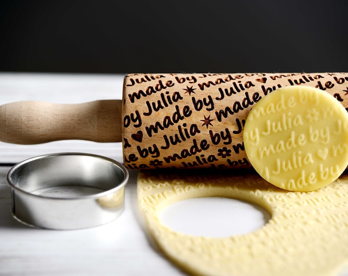 Personalized mini rolling pin, laser engraved rolling pin with name, personalized wedding gift, custom name