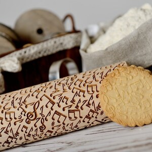 Embossing Rolling Pin - Musical Notes Pattern, Cookies Decorating ...