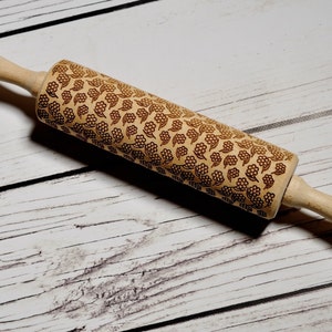 Embossing rolling pin Wild flowers, Cookies decorating roller, Laser engraved rolling pin image 5