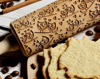 Süße Eulen Prägung Nudelholz, Keksroller