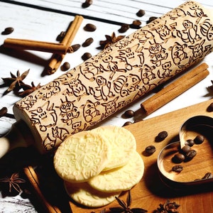 Pokémon Embossing rolling pin, Cookies decorating roller, Laser engraved rolling pin image 3