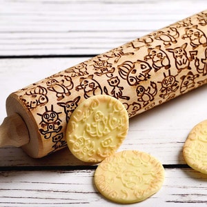 Pokémon Embossing rolling pin, Cookies decorating roller, Laser engraved rolling pin image 4