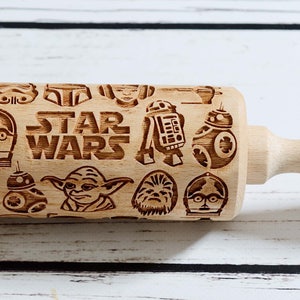 Star Wars - New edition - Embossing rolling pin, Cookies decorating roller, Laser engraved rolling pin