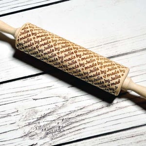 Personalized rolling pin, laser engraved rolling pin with name, personalized wedding gift, custom name image 4