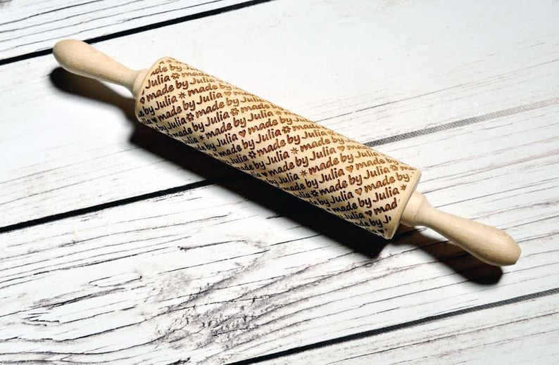 Personalized rolling pin, laser engraved rolling pin with name, personalized wedding gift, custom name image 4