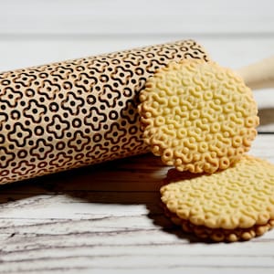 Embossing rolling pin Oriental pattern, Cookies decorating roller, Laser engraved rolling pin image 1