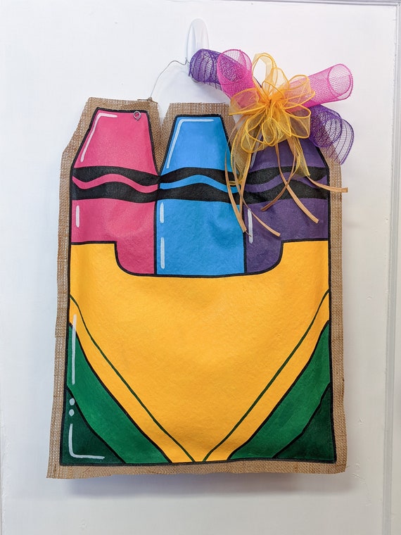 Teacher crayon box door hanger/ Door Decorations/ teacher Etsy