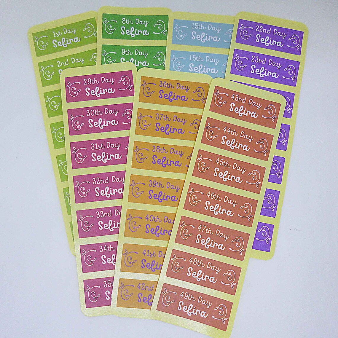 Sefira Planner Stickers Jewish Calendar Sefiras Haomer Etsy