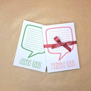 Personalised Speech Bubble Notepad, A5 A6 Stationery, Desk Notepad, Tear off Notepad Gift Wrapped, Multiple Colour Options