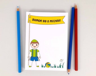 Personalised Mitzvah Note Notepad with Choice of Customised Stick Figure