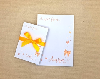 Butterfly Notepad, Custom Stationery Gifts for Teens, A Note from Notepads, Personalised Notepad, Custom Notepad A5, Personalised Memo Pads