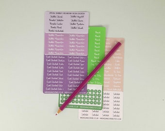 Jewish Calendar Parsha, Chagim, Yom Tov, Rosh Chodesh, Selichot and Special Shabbat Small Planner Stickers