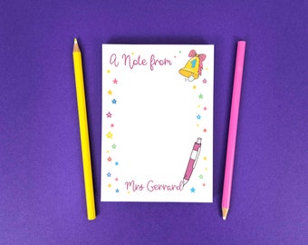 Personalised Notepad, Classroom Gift for Teacher, A5 A6 Notepad, Back to School Gift, End of Year Teacher Gift