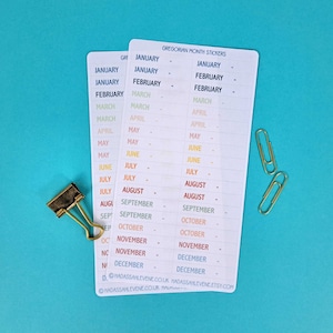 Month Stickers for Planner, Fill In Stickers, Calendar Date Stickers for Undated Planners, Functional Planner Stickers