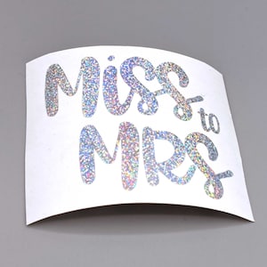 Miss to Mrs Decal, Bridal Cup Sticker, DIY Wedding Decor, Gift for Bride on Wedding Day, Gift to Bride from Friend