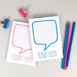 Bloc-notes personnalisé avec bulles de dialogue, papeterie A5 A6, bloc-notes de bureau, bloc-notes détachable emballé dans un emballage cadeau, plusieurs options de couleurs