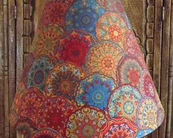 Moroccan Tile Lampshade 2 shabby chic  lamp shade, vintage, victorian, paterns multi coloured Free Gift