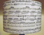 Musical Score 2 Lampshade decoupage Black White Fatta da Mamma Free Gift