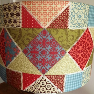 Patchwork Lampshade retro shaker style Fatta da Mamma FREE GIFT
