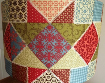 Patchwork Lampshade retro shaker style Fatta da Mamma FREE GIFT