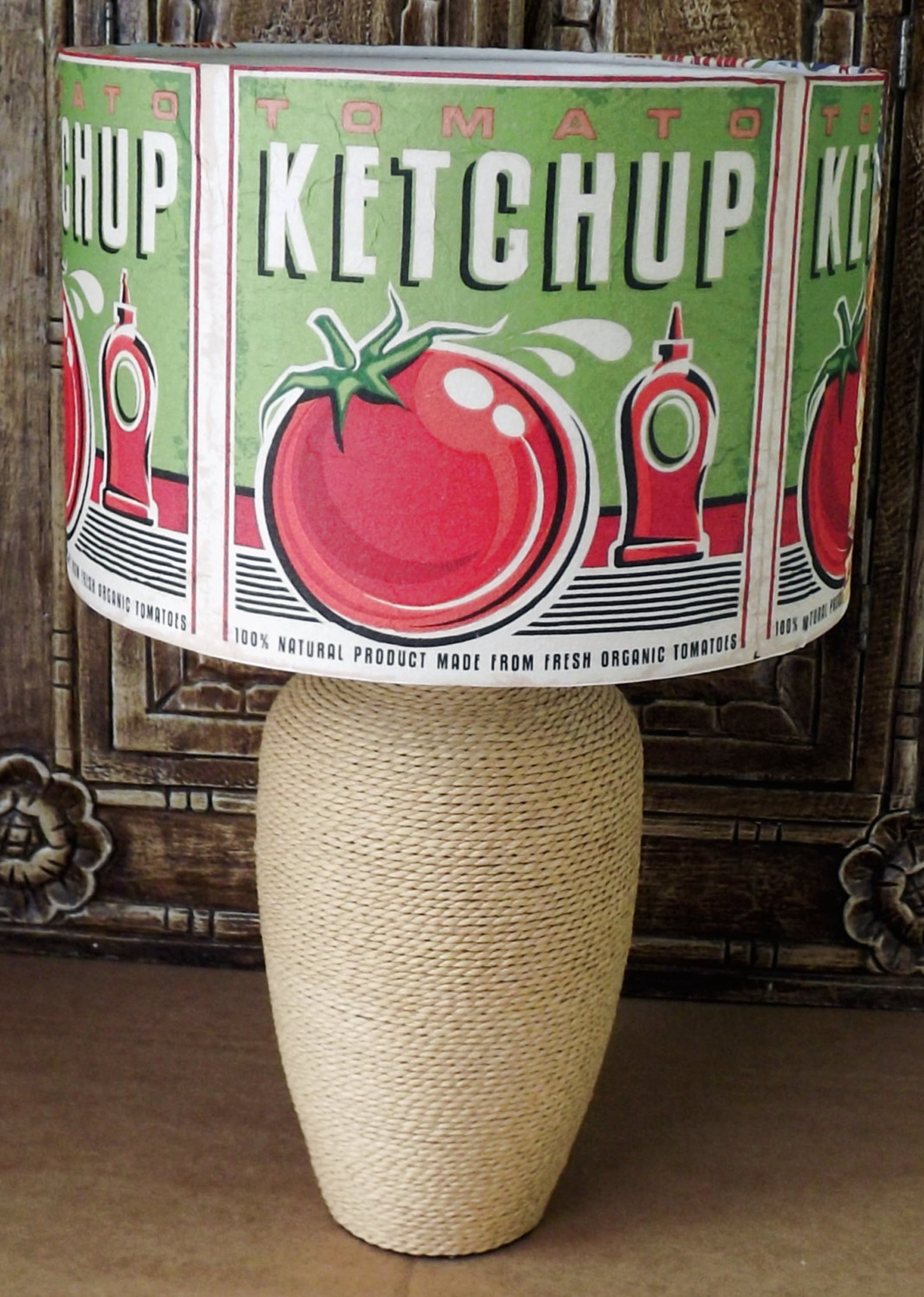 Ketchup Lampshade Retro Hip Kitchen Lamp Shade Lightshade Loft Etsy UK