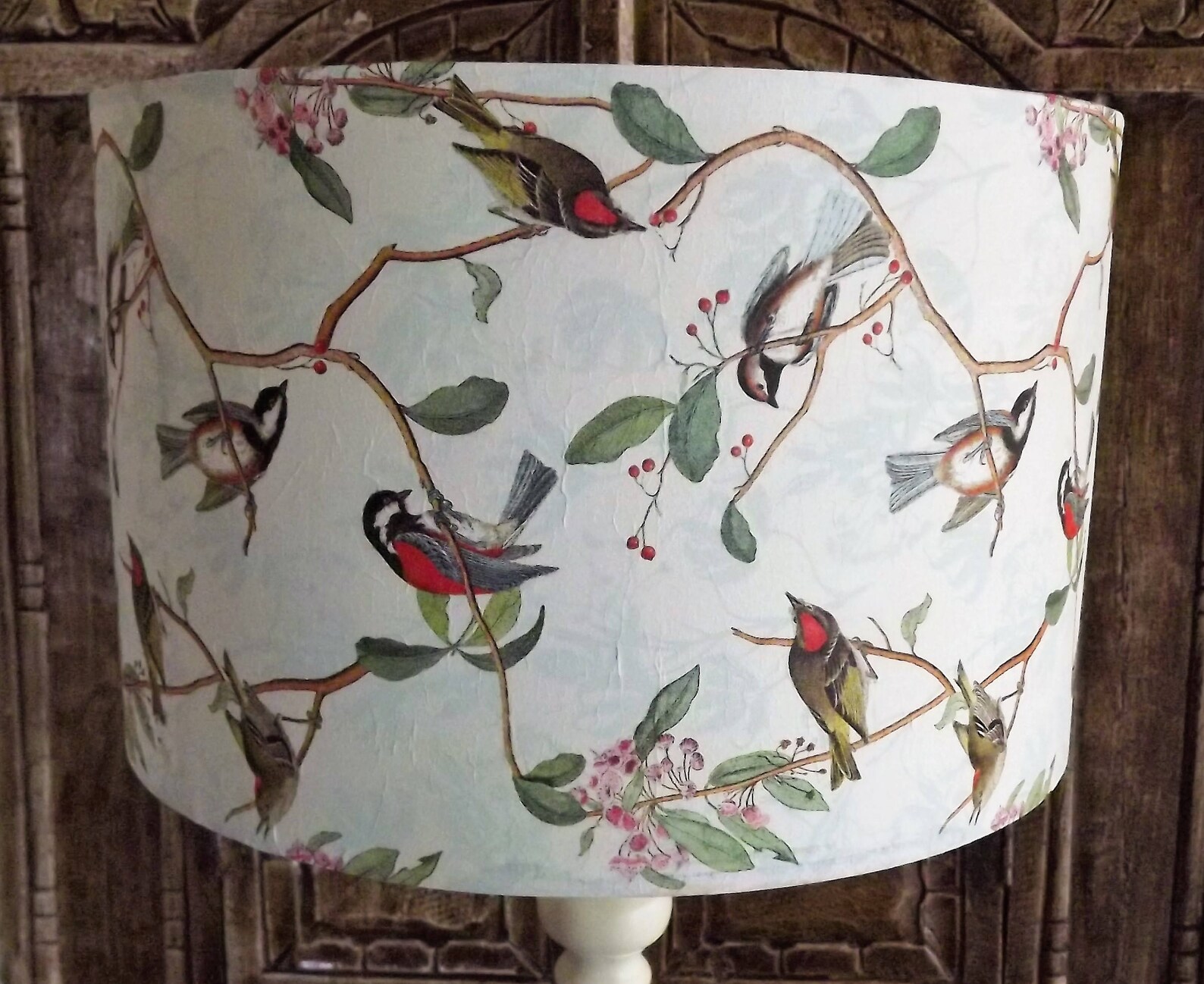 Bird Lampshade Shabby Chic Lamp Shade Vintage Nature Finch Etsy UK